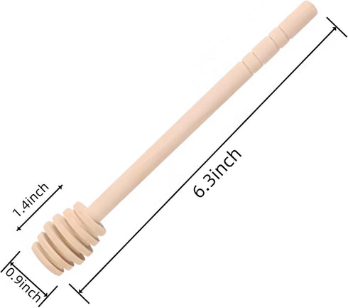 CINBILCORN 4 Sticks,6.3 Inches Pcs Wooden Honey Dipper Honey Comb Stick Honey Spoon Honey Wand for Honey Collecting