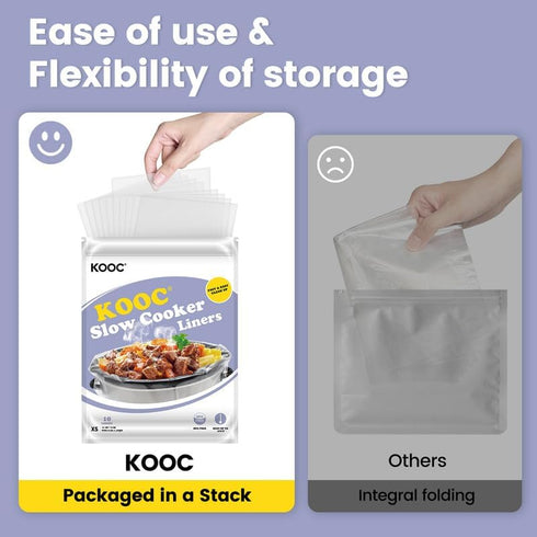 KOOC Slow Cooker Liners 8"x11" 30 Count Mini Size Disposable Pot Liners for 0.65 qt to 1.25 qt Pot BPA Free