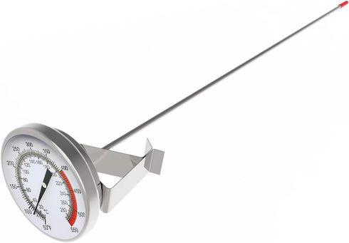 Lightbeam 16" Long Stem Deep Fry Thermometer with Clamp, Instant Read Dial for Deep Fry, Grill, Turkey