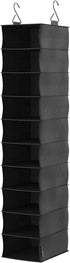 ClosetMaid 20502 10-Shelf Closet Fabric Hanging Organizer for Shoes, Hats, Handbags, Clothes with Charcoal Black Finish