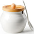 AISBUGUR Sugar Bowl with Lid and Spoon: 13oz Sugar Jar with Bamboo