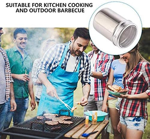 2Pcs Stainless Steel Sugar Shaker with 16Pcs Coffee Stencils Template Duster for Cocoa Flour Icing Sugar