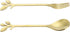 AnSaw Gold Swan Base Holder Set with 10 Pcs Mini Leaf Teaspoons & Dessert Forks - Perfect for Appetizers, Salads