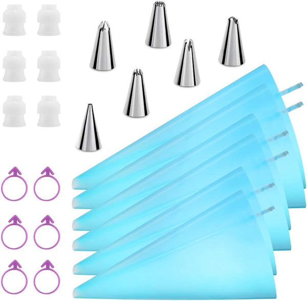 Reusable Piping Bags and Tips Set, Cake Decorating Tools with Icing Pastry Bags and Couplers