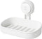 LEVERLOC Soap Dish Holder for Shower | Suction Cup Wall Mounted Self Draining Bar Soap Sponge Holder
