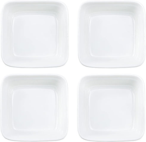Square-Shaped Ceramic Sauce Dish, 4 PCS Multipurpose Sushi Dipping Bowl Appetizer Plates Serving Dish