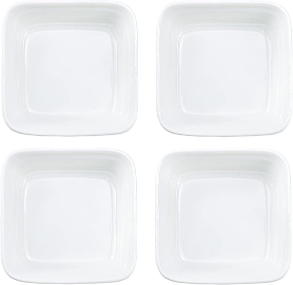 Square-Shaped Ceramic Sauce Dish, 4 PCS Multipurpose Sushi Dipping Bowl Appetizer Plates Serving Dish