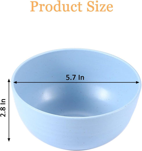 Wheat Straw Bowls 26 oz Bowls, Cereal Bowl Set of 5, Large Unbreakable Bowls for Kitchen,Dishwasher & Microwave Safe by Soptalles
