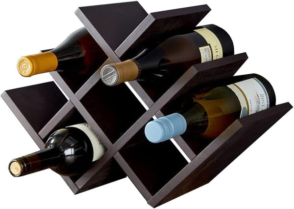 Countertop Wine Rack, Tabletop Wine Holder for 8 Bottle Wine,(Auburn Color Mahogany) by IZFKJOOI