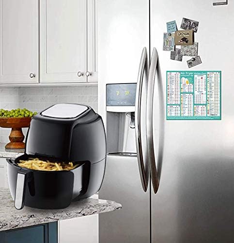 Air Fryer Accessories Cooking Times Cheat Sheet - Kitchen Conversion Chart Fridge Magnet Guide 9”x10”