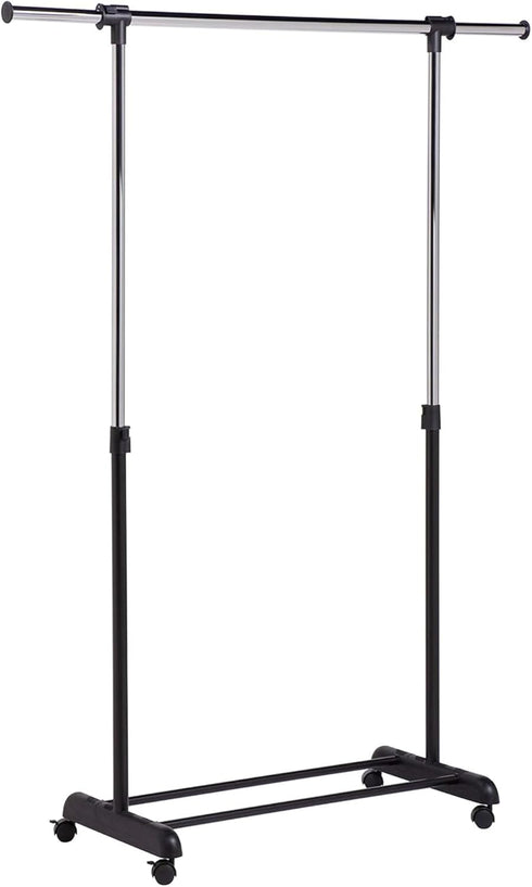Honey-Can-Do Rolling Garment Rack with Adjustable Height and Width, Metal Clothes Rack,