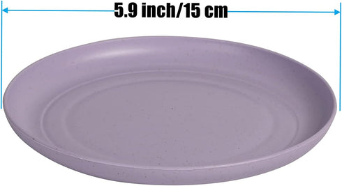 Wheat Straw Plates Set, Lightweight Unbreakable Dinner Dishes, Dishwasher & Microwave Safe, Small 6 Pack 5.9'
