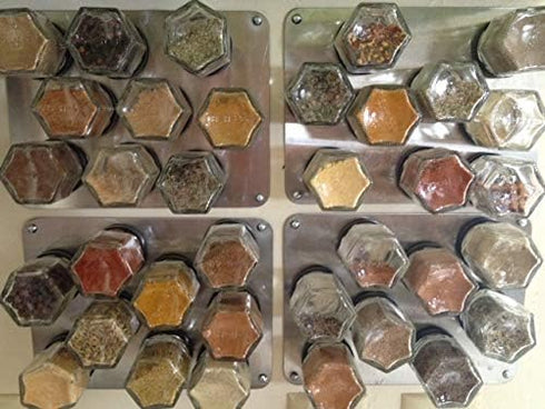 6x8 Inches Gneiss Spice Stainless Finish Wall Plate Base for Magnetic Spice Jars, Small (Jars Not Included)