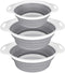 QiMH Collapsible Colander and Strainer Set of 3 - BPA Free Silicone Kitchen Foldable Strainer for Pasta