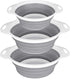 QiMH Collapsible Colander and Strainer Set of 3 - BPA Free Silicone Kitchen Foldable Strainer for Pasta