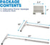 Shower Squeegee with Long Handle and Adhesive Hook for Glass Doors, Tile Walls, Mirrors, and Windows