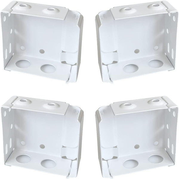 4pcs Box Mounting Bracket, 2 Sets for 2inch High Rail Venetian Blinds, White Color Head Track End Cover Holder