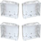 4pcs Box Mounting Bracket, 2 Sets for 2inch High Rail Venetian Blinds, White Color Head Track End Cover Holder