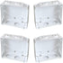 4pcs Box Mounting Bracket, 2 Sets for 2inch High Rail Venetian Blinds, White Color Head Track End Cover Holder