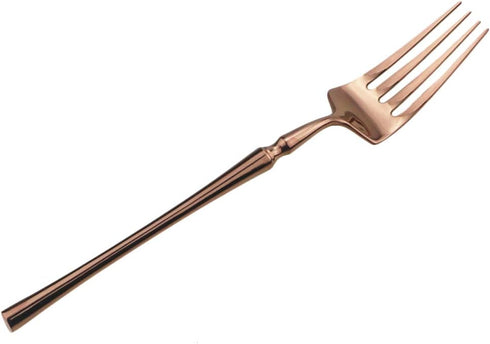 Copper Silverware Set, 5-Piece 18/10 Stainless Steel Flatware Cutlery Set, Mirror Finish, Dishwasher Safe
