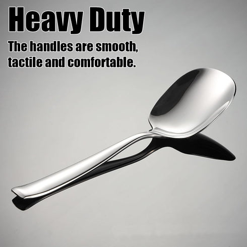 X-Large Heavy Duty Buffet Serving Spoons, 9.5X2.8 inches 316L Stainless Steel Serving Spoons Pack of 2