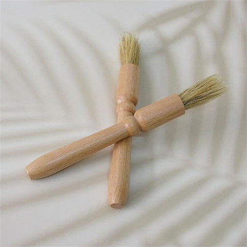 Coffee Grinder Cleaning Brush 2Pcs, Wood Handle & Natural Bristles Espresso Brush for Barista Home Kitchen