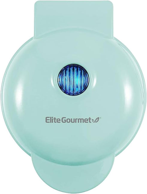 Elite Gourmet Electric Nonstick Mini Waffle Maker, 4.5-inch Belgian Waffles, Easy to Clean, Mint