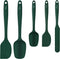 HOTEC High Heat Resistant Silicone Rubber Spatula Set, Non Stick Dishwasher Safe, Dark Green, Set of 5