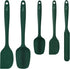 HOTEC High Heat Resistant Silicone Rubber Spatula Set, Non Stick Dishwasher Safe, Dark Green, Set of 5