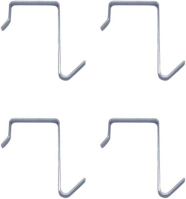 Over the Door Hanger Hook 4 Pack, Silver Pocket Chart Hanging Hooks for Coat Towel Organizer