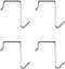 Over the Door Hanger Hook 4 Pack, Silver Pocket Chart Hanging Hooks for Coat Towel Organizer
