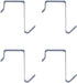 Over the Door Hanger Hook 4 Pack, Silver Pocket Chart Hanging Hooks for Coat Towel Organizer