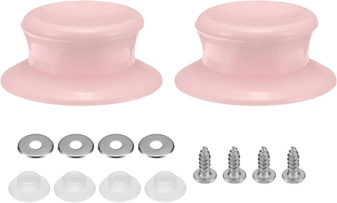 uxcell 2pcs Replacement Knob for Pot Pan Lids, Plastic Cover Holding Handles for Skillets, Kitchen Cookware, Pink