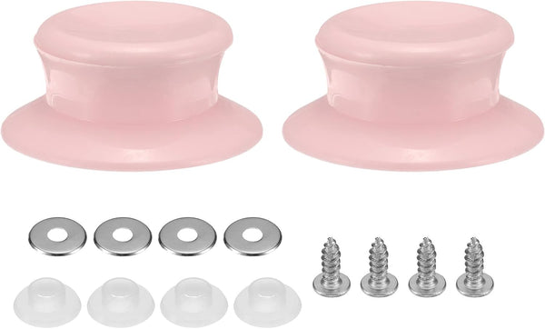 uxcell 2pcs Replacement Knob for Pot Pan Lids, Plastic Cover Holding Handles for Skillets, Kitchen Cookware, Pink