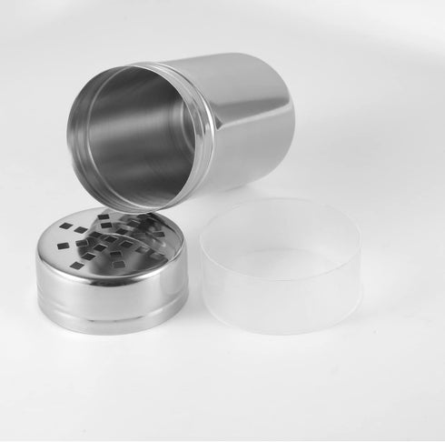 FingerPanPa Stainless Steel Seasoning Shaker with Large Holes and Lid - Grated Cheese Shaker