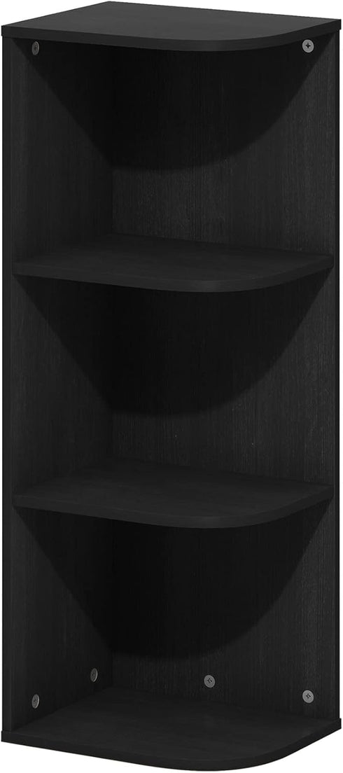 Furinno Pasir 3-Tier Corner Open Shelf Bookcase in French Oak