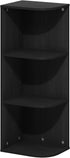 3-Tier 9.3 12 31.5 Furinno PASIR Book Shelf, Corner Bookshelf with Open Shelf, Standing Bookcase, x x for Organization