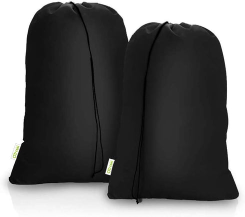 2 Pack Heavy Duty Large Laundry Bag, 28 x 45 inch Extra Hamper Bag for Dirty Clothes Organizer, Black
