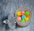 1PCS 300ml/10oz Empty Cylindrical Diamond Crystal Glass Candy Dish, Storage Container with Caps