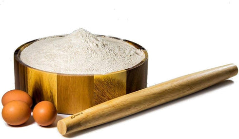 French Rolling Pin, 18 Inch Wooden Dough Roller for Baking Pizza, Pie Crust, Cookies & Pasta