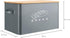 Bread Box, Bread Box for Kitchen Countertop, GA Homefavor Bread Bin, Bread Holder with Bamboo Lid, 11.56"6.7"5.5", Grey