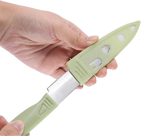 Mini Travel Cutting Board Set, 4 Pcs Portable Mini Camping Plastic Cutting Board & Knife, Fruits & Vegetable Peeler Scissors(Green) by WWZJ