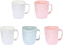 Set of 5 Coffee Mugs - 10 Ounce Unbreakable Plastic Cups with Handle, 3 Basic Colors, Dishwasher Safe