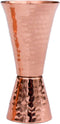 Sertodo Copper Double Sided Jigger - 1 oz and 2 oz Measured Shots, Hand Hammered 100% Pure Copper