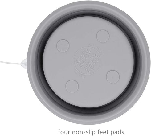 CARTINTS Silicone Collapsible Food Storage Containers with Lids, Ideal for Travel and Camping, 32oz/950ml, Grey