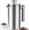 AgcKuzt French Press 34 oz, Full Stainless Steel French Press Coffee Maker 4