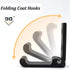 6PCS Folding Coat Hooks, Matte Black Wall Mounted Hooks for Hanging Coats & Bathroom Towels, Heavy Duty Aluminum Alloy