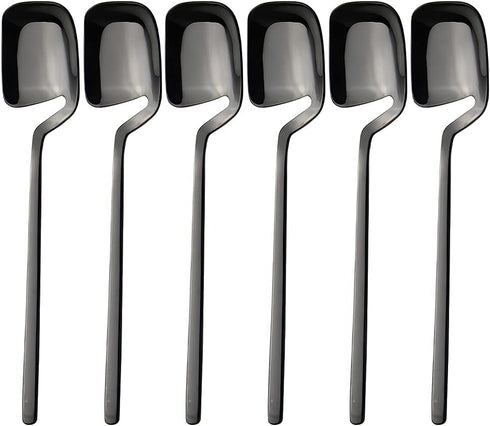 IQCWOOD Coffee Tea Spoons, Set of 6 Stainless Steel 5.6 Inch Small Espresso Spoons for Dessert, Ice Cream, Sugar, Tea