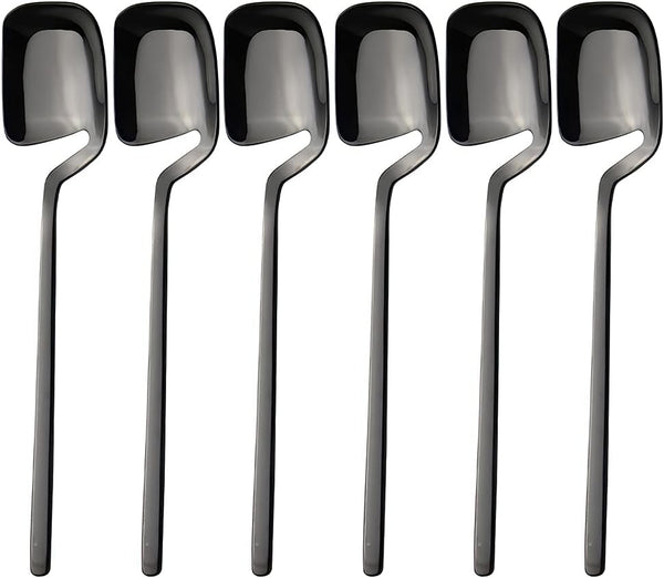 IQCWOOD Coffee Tea Spoons, Set of 6 Stainless Steel 5.6 Inch Small Espresso Spoons for Dessert, Ice Cream, Sugar, Tea