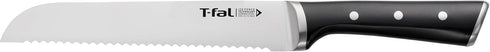 T-fal Ice Force German Stainless Steel Bread Knife, 8 Inch, High Cutting Precision, Ultra Sharp Blades